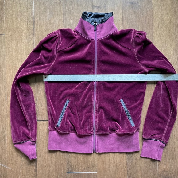 Lululemon Sport. Jacket Velour Zip Front Collar Maroon. Y2K - Picture 1 of 10